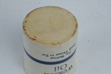 Load image into Gallery viewer, Wesson Oil Advertising Stoneware Crock Blue White Vintage Kitchen Utensil Holder
