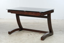 Load image into Gallery viewer, Whalen Contemporary Wood Writing Desk with Black Glass Top
