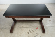 Load image into Gallery viewer, Whalen Contemporary Wood Writing Desk with Black Glass Top
