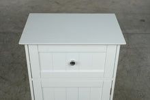 Load image into Gallery viewer, White Narrow Bathroom Storage Cabinet with Drawer and Shelves

