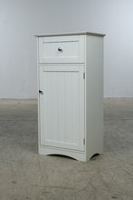 Load image into Gallery viewer, White Narrow Bathroom Storage Cabinet with Drawer and Shelves
