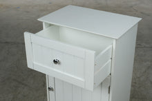 Load image into Gallery viewer, White Narrow Bathroom Storage Cabinet with Drawer and Shelves
