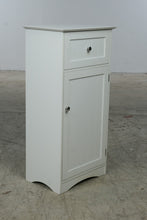 Load image into Gallery viewer, White Narrow Bathroom Storage Cabinet with Drawer and Shelves
