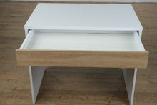 Load image into Gallery viewer, Modern White Desk with Wood-Tone Drawer
