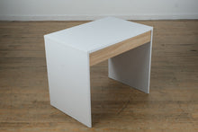 Load image into Gallery viewer, Modern White Desk with Wood-Tone Drawer
