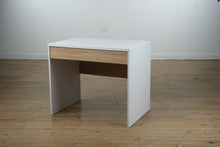 Load image into Gallery viewer, Modern White Desk with Wood-Tone Drawer
