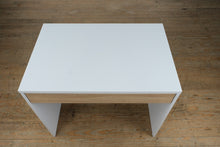 Load image into Gallery viewer, Modern White Desk with Wood-Tone Drawer
