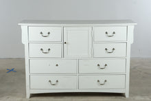 Load image into Gallery viewer, White Cottage Style 8 Drawer Dresser with Center Cabinet #1- Online Only
