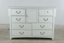 Load image into Gallery viewer, White Cottage Style 8 Drawer Dresser with Center Cabinet #2- Online Only
