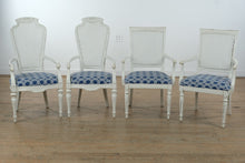 Load image into Gallery viewer, Antique-Style Painted Drop-Leaf Dining Table with Mixed Cane-Back Chairs, 5-Piece Set
