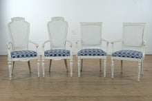 Load image into Gallery viewer, Antique-Style Painted Drop-Leaf Dining Table with Mixed Cane-Back Chairs, 5-Piece Set
