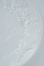 Load image into Gallery viewer, Portugal White Ceramic Oval Serving Platter Embossed Grapes Leaves
