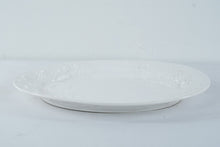 Load image into Gallery viewer, Portugal White Ceramic Oval Serving Platter Embossed Grapes Leaves
