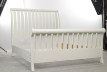 Load image into Gallery viewer, White Queen Size Slat Sleigh Bed
