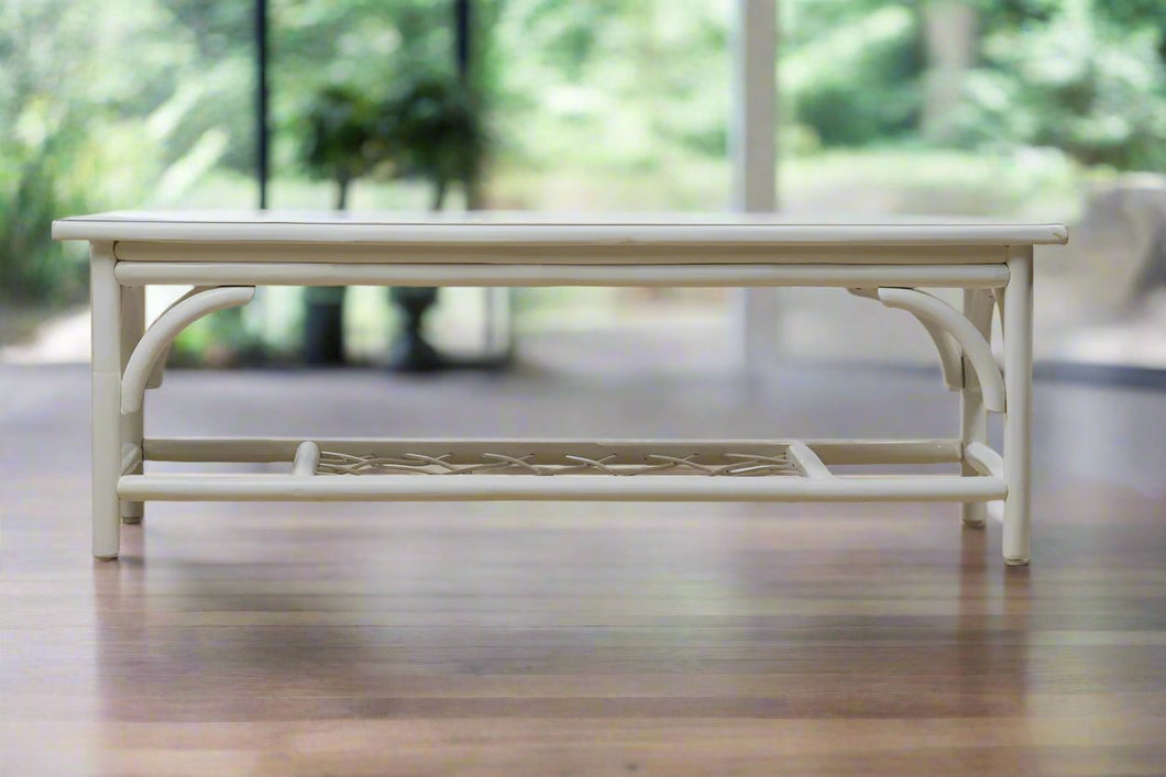 White Rattan Coffee Table