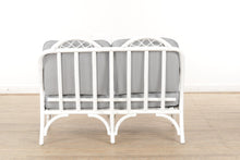 Load image into Gallery viewer, White Rattan Loveseat - New Custom Cushions
