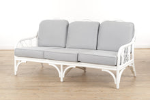 Load image into Gallery viewer, White Rattan Sofa - New Custom Cushions
