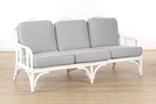 Load image into Gallery viewer, White Rattan Sofa - New Custom Cushions
