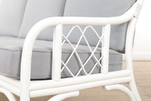 Load image into Gallery viewer, White Rattan Sofa - New Custom Cushions
