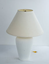 Load image into Gallery viewer, Coastal White Textured Table Lamp Minimalist Organic Modern Decor
