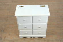 Load image into Gallery viewer, Vintage Painted Pine Tilt Top Hamper Cabinet Six Drawer Front Storage Chest
