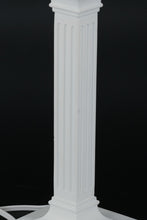 Load image into Gallery viewer, White Column Table Lamp with Blue Trim Shade
