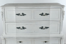 Load image into Gallery viewer, French Provincial Style Tall Chest of Drawers with Bombe Front and Carved Detail
