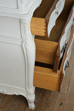 Load image into Gallery viewer, French Provincial Style Tall Chest of Drawers with Bombe Front and Carved Detail
