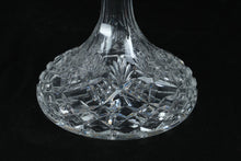 Load image into Gallery viewer, Cut Lead Crystal Ship Decanter 10” Mushroom Stopper Diamond &amp; Fan Cut Waterford Style

