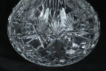 Load image into Gallery viewer, Cut Lead Crystal Ship Decanter 10” Mushroom Stopper Diamond &amp; Fan Cut Waterford Style
