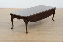 Load image into Gallery viewer, Vintage Solid Wood Drop Leaf Coffee Table with Queen Anne Legs
