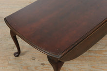 Load image into Gallery viewer, Vintage Solid Wood Drop Leaf Coffee Table with Queen Anne Legs
