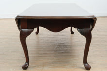 Load image into Gallery viewer, Vintage Solid Wood Drop Leaf Coffee Table with Queen Anne Legs
