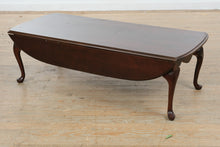 Load image into Gallery viewer, Vintage Solid Wood Drop Leaf Coffee Table with Queen Anne Legs
