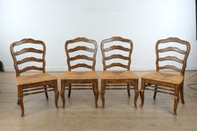 Load image into Gallery viewer, French Ladder-Back Rush Seat Dining Chairs — Set of Four
