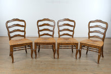 Load image into Gallery viewer, French Ladder-Back Rush Seat Dining Chairs — Set of Four
