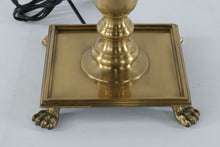 Load image into Gallery viewer, Wildwood Solid Brass Table Lamp with Tole-Style Metal Shade &amp; Claw Feet Base – 25” Tall Luxury Traditional Lamp
