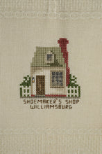 Load image into Gallery viewer, Vintage Williamsburg Needlepoint Wall Hanging Colonial Shops Textile Art
