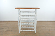 Load image into Gallery viewer, Rustic Whitewashed Wood Wine Rack Console Table 36 Inch
