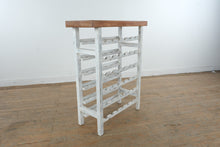 Load image into Gallery viewer, Rustic Whitewashed Wood Wine Rack Console Table 36 Inch
