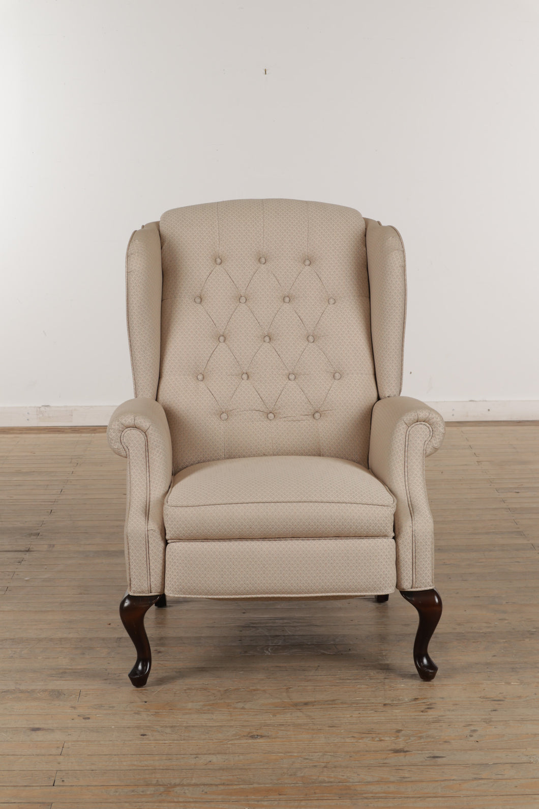 Neutral Carver Reclining Wingback Chair