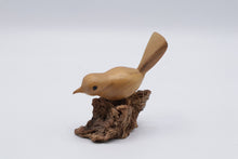 Load image into Gallery viewer, Hand Carved Wood Bird Figurine on Natural Root Wood Base 3 Inch
