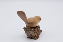 Load image into Gallery viewer, Hand Carved Wood Bird Figurine on Natural Root Wood Base 3 Inch
