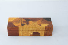 Load image into Gallery viewer, Exotic Hardwood Inlaid Jewelry Box Multi Wood Keepsake Box with Velvet Interior
