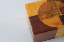 Load image into Gallery viewer, Exotic Hardwood Inlaid Jewelry Box Multi Wood Keepsake Box with Velvet Interior
