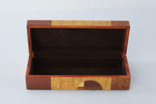 Load image into Gallery viewer, Exotic Hardwood Inlaid Jewelry Box Multi Wood Keepsake Box with Velvet Interior
