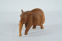 Load image into Gallery viewer, Hand-Carved Wooden Elephant Figurine with Tusk Detail
