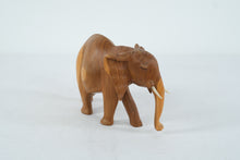 Load image into Gallery viewer, Hand-Carved Wooden Elephant Figurine with Tusk Detail
