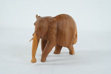 Load image into Gallery viewer, Hand-Carved Wooden Elephant Figurine with Tusk Detail
