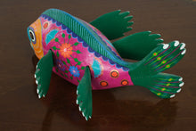 Load image into Gallery viewer, Hand Carved Oaxacan Alebrije Fish Sculpture Signed Mexican Folk Art Wood Carving

